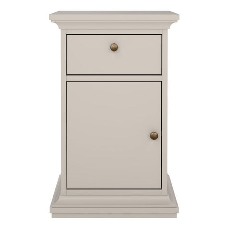 Geneva 1 Door 1 Drawer Bedside Table-Cashmere - FurniComp