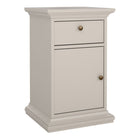 Geneva 1 Door 1 Drawer Bedside Table-Cashmere - FurniComp