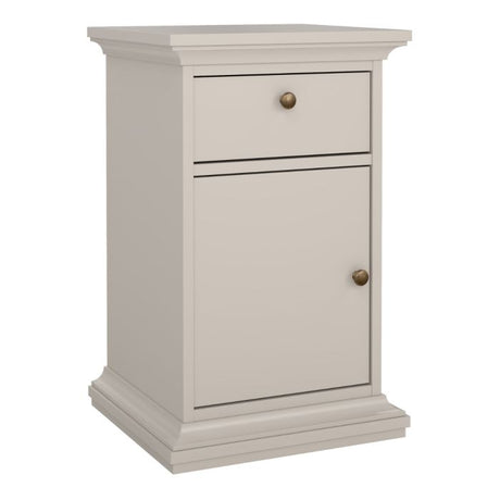Geneva 1 Door 1 Drawer Bedside Table-Cashmere - FurniComp