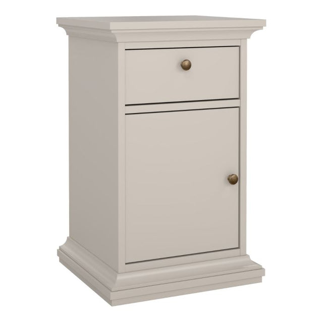 Geneva 1 Door 1 Drawer Bedside Table-Cashmere - FurniComp