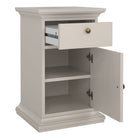 Geneva 1 Door 1 Drawer Bedside Table-Cashmere - FurniComp