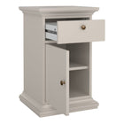 Geneva 1 Door 1 Drawer Bedside Table-Cashmere - FurniComp