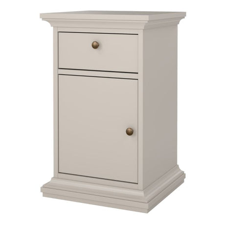 Geneva 1 Door 1 Drawer Bedside Table-Cashmere - FurniComp