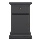Geneva 1 Door 1 Drawer Bedside Table-Grey - FurniComp