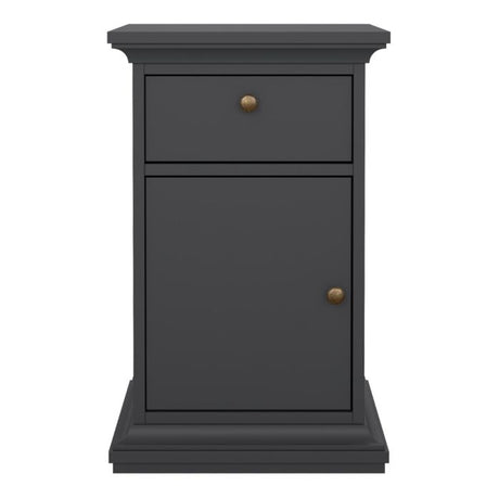 Geneva 1 Door 1 Drawer Bedside Table-Grey - FurniComp