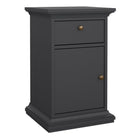 Geneva 1 Door 1 Drawer Bedside Table-Grey - FurniComp