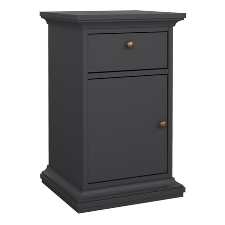 Geneva 1 Door 1 Drawer Bedside Table-Grey - FurniComp