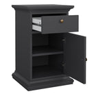 Geneva 1 Door 1 Drawer Bedside Table-Grey - FurniComp