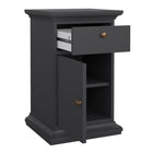 Geneva 1 Door 1 Drawer Bedside Table-Grey - FurniComp
