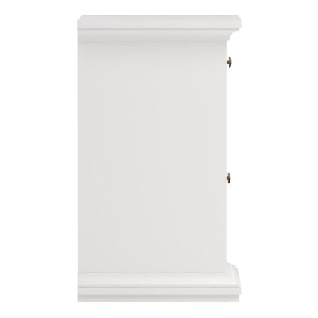 Geneva 1 Door 1 Drawer Bedside Table-White - FurniComp