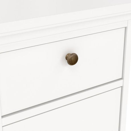 Geneva 1 Door 1 Drawer Bedside Table-White - FurniComp