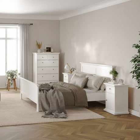 Geneva 1 Door 1 Drawer Bedside Table-White - FurniComp