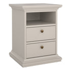 Geneva 2 Drawer Bedside Table-Cashmere - FurniComp