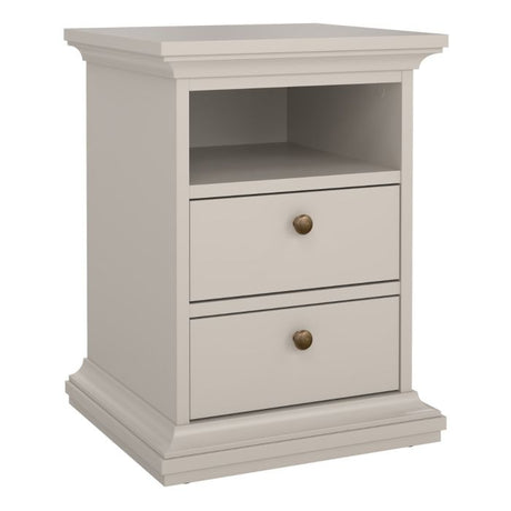 Geneva 2 Drawer Bedside Table-Cashmere - FurniComp