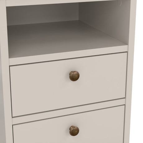 Geneva 2 Drawer Bedside Table-Cashmere - FurniComp