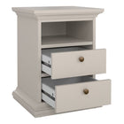 Geneva 2 Drawer Bedside Table-Cashmere - FurniComp