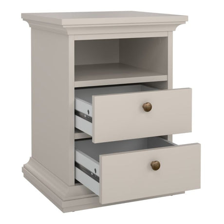Geneva 2 Drawer Bedside Table-Cashmere - FurniComp
