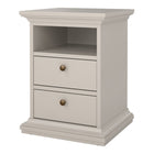 Geneva 2 Drawer Bedside Table-Cashmere - FurniComp