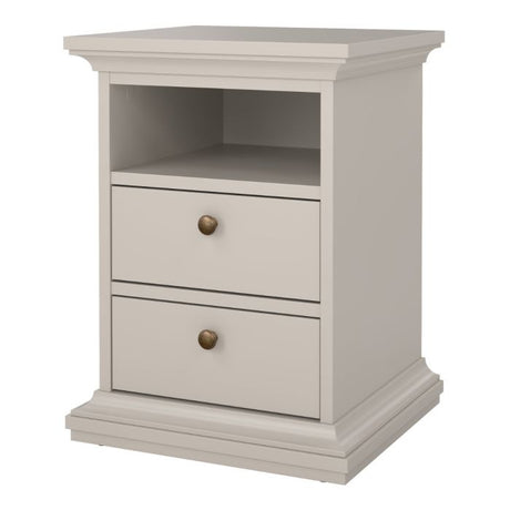 Geneva 2 Drawer Bedside Table-Cashmere - FurniComp