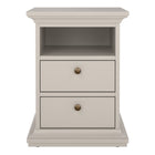 Geneva 2 Drawer Bedside Table-Cashmere - FurniComp