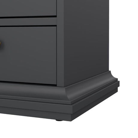 Geneva 2 Drawer Bedside Table-Grey - FurniComp