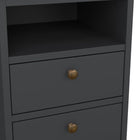 Geneva 2 Drawer Bedside Table-Grey - FurniComp