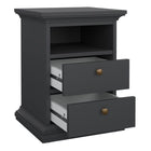 Geneva 2 Drawer Bedside Table-Grey - FurniComp