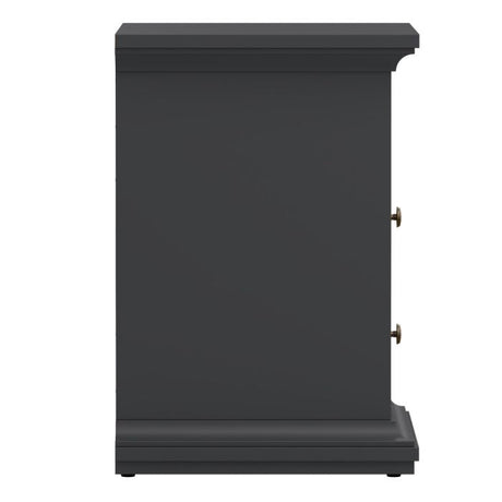 Geneva 2 Drawer Bedside Table-Grey - FurniComp