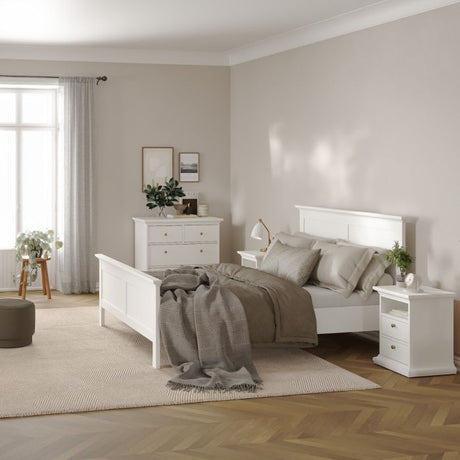 Geneva 2 Drawer Bedside Table-White - FurniComp