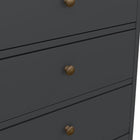 Geneva 60cm 5 Drawer Tall Chest of Drawer-Grey - FurniComp