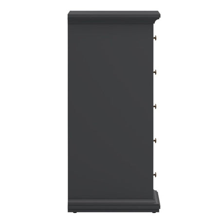 Geneva 60cm 5 Drawer Tall Chest of Drawer-Grey - FurniComp