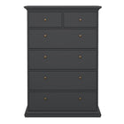 Geneva 90cm 6 Drawer Tall Chest of Drawer-Grey - FurniComp