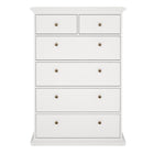 Geneva 90cm 6 Drawer Tall Chest of Drawer-White - FurniComp