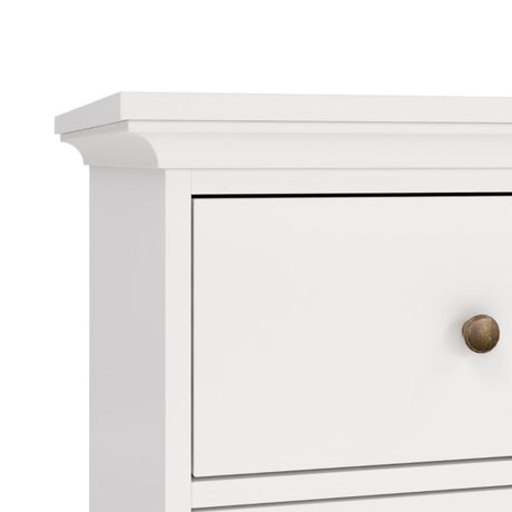 Geneva 90cm 6 Drawer Tall Chest of Drawer-White - FurniComp