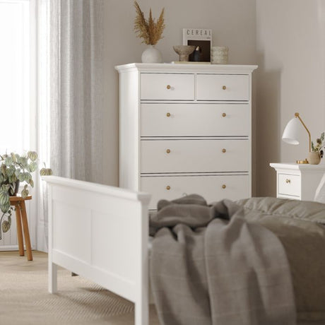 Geneva 90cm 6 Drawer Tall Chest of Drawer-White - FurniComp
