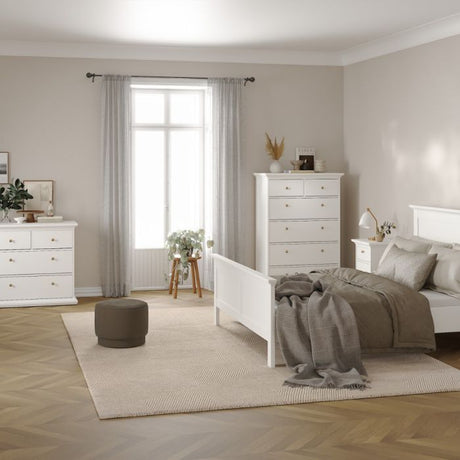 Geneva 90cm 6 Drawer Tall Chest of Drawer-White - FurniComp