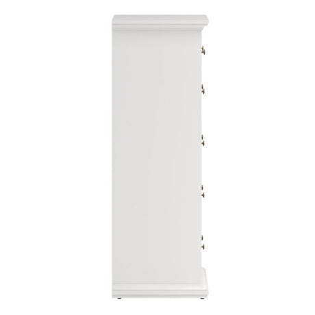 Geneva 90cm 6 Drawer Tall Chest of Drawer-White - FurniComp