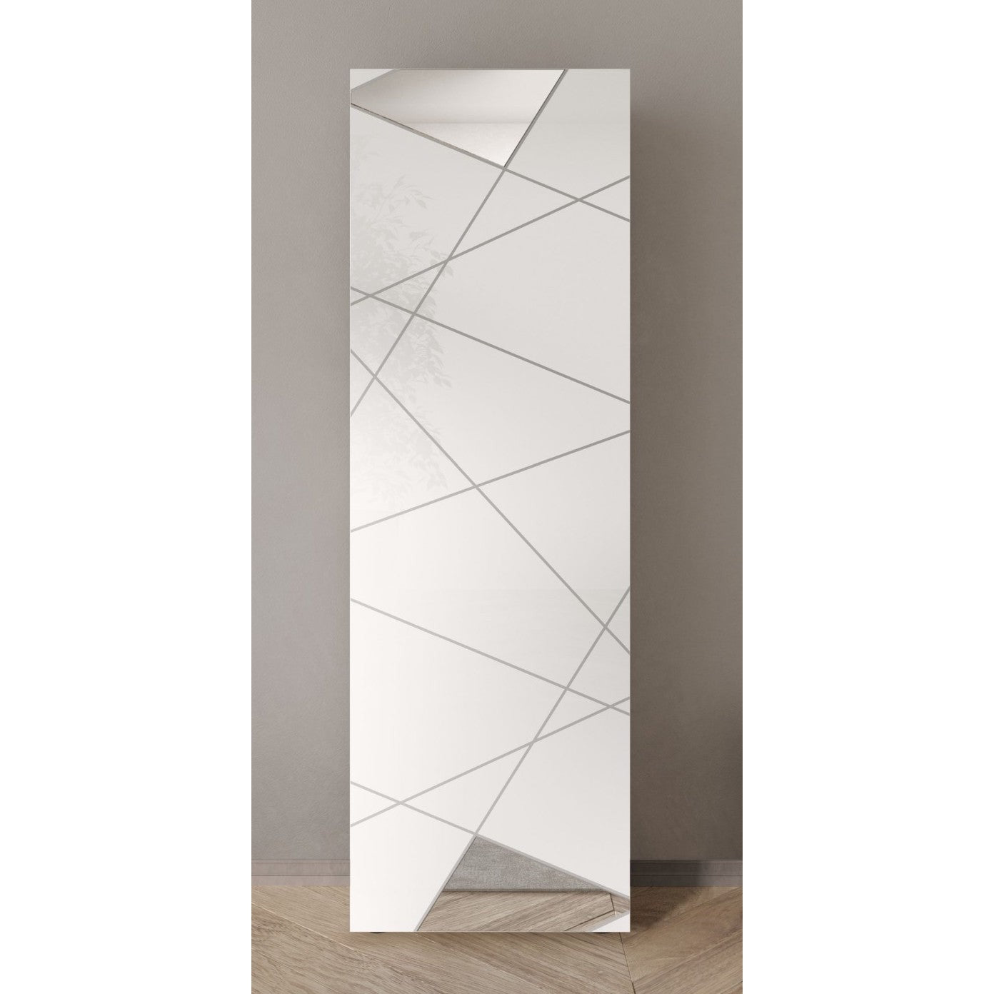 Giulia 1 Door White Gloss Tall Narrow Shallow Depth Hallway Cabinet - FurniComp