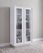 Glacia 2 Door White Gloss Glass Display Cabinet - FurniComp