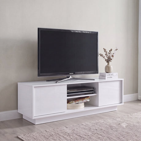 Glacia 2 Door White Gloss TV Unit - FurniComp