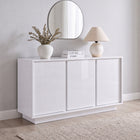 Glacia 3 Door White Gloss Sideboard - FurniComp