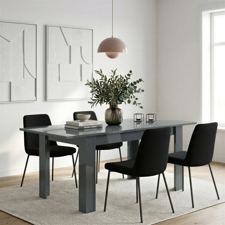Ashley 137x90cm Extending Dining Table- Grey Gloss - FurniComp