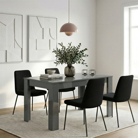 Ashley 137x90cm Extending Dining Table- Grey Gloss - FurniComp