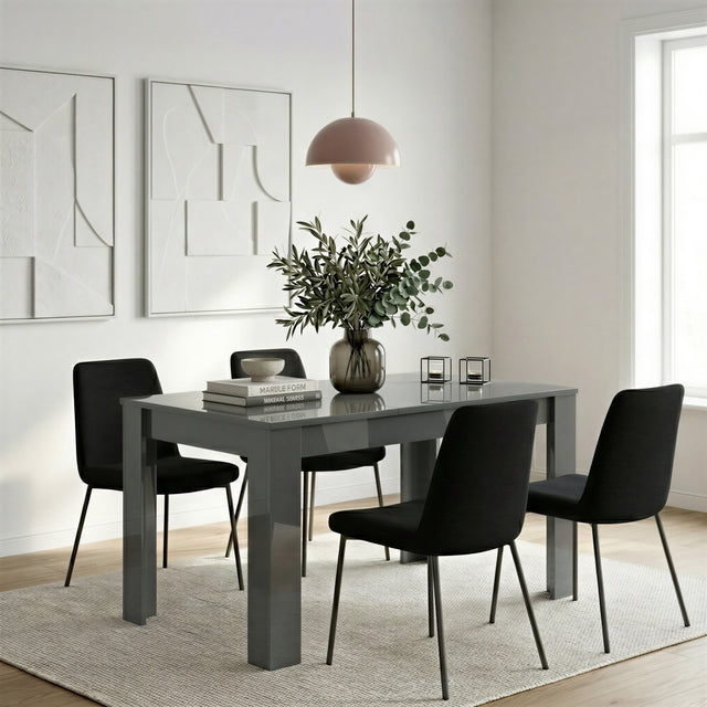 Ashley 137x90cm Extending Dining Table- Grey Gloss - FurniComp