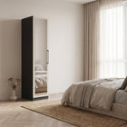 Harley 1 Door 50cm Mirrored Wardrobe - Cashmere & Anthracite Grey - FurniComp