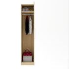 Harley 1 Door 50cm Mirrored Wardrobe - Cashmere & Oak - FurniComp