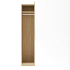 Harley 1 Door 50cm Mirrored Wardrobe - Cashmere & Oak - FurniComp