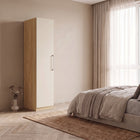 Harley 1 Door 50cm Wardrobe - Cashmere & Oak - FurniComp
