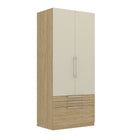 Harley 2 Door 3 Drawer 90cm Wardrobe - Cashmere & Oak - FurniComp