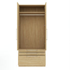 Harley 2 Door 3 Drawer 90cm Wardrobe - Cashmere & Oak - FurniComp